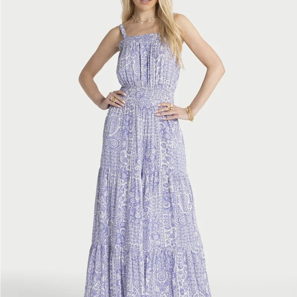 Jessica Simpson Blue and White Floral Wide Leg Jumpsuit (flawed…see description) - Picture 8 of 10